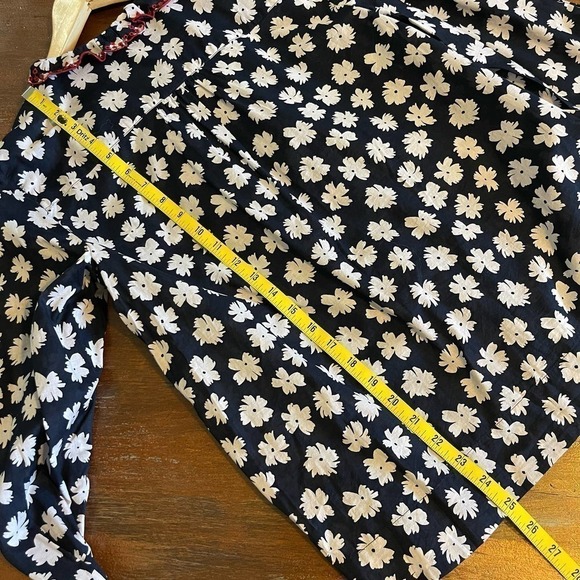 J.Crew Bohemian Ruffle Floral Daisy Women's Long Sleeves Tunic Sz M - Picture 7 of 7